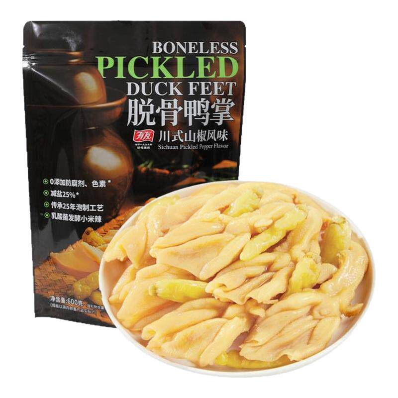 山姆代购有友脱骨鸭掌山椒味零食