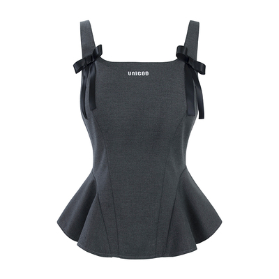 UNIFREEPLUS大码灰衬衫吊带上衣