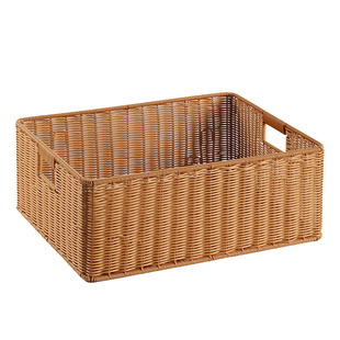 Kens塑料藤编窄高型收纳筐电视柜边瑜伽垫置物储物箱浴室脏衣篮