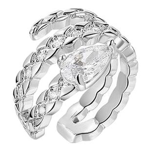 DODOGOGO水滴锆石耳骨夹一体式耳环女无耳洞蛇形耳夹独特设计耳饰