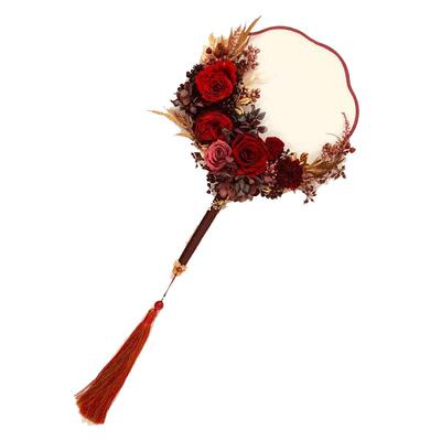 新娘结婚喜扇永生花团扇中式团扇