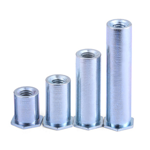 压铆螺柱六角长锣母bso m2 m3 m4m5机箱罗帽铁盲孔螺母柱钣金镀锌