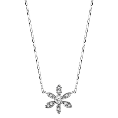 CIRCLE珠宝18K金钻石木兰花项链