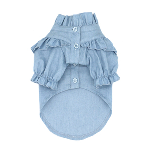 GiocoGiochi宠物原创春秋薄款纯棉可爱花边衬衫泰迪狗生日礼服