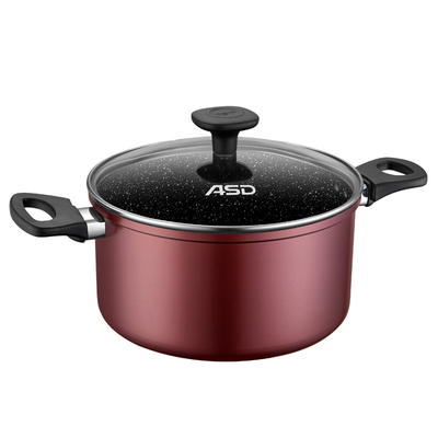 爱仕达不粘汤锅双耳加深麦饭石色