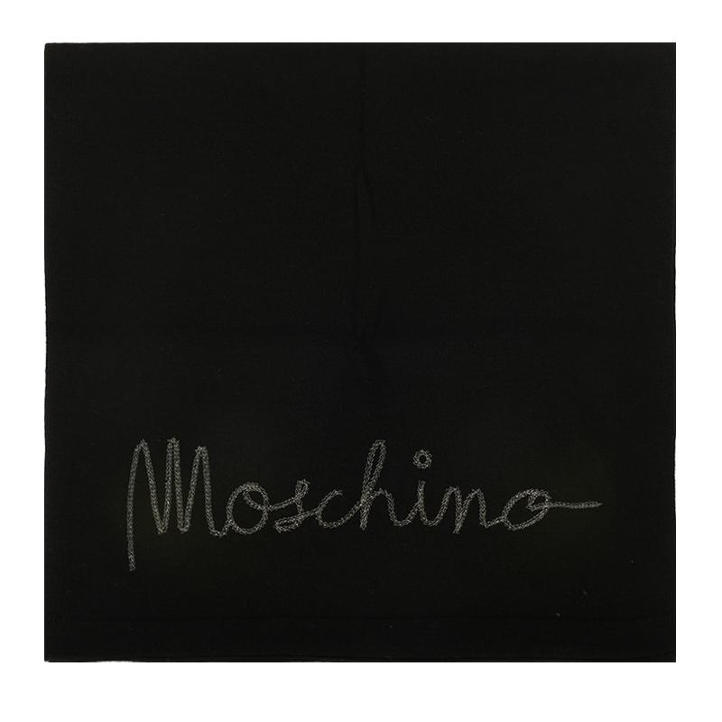 【自营】Moschino莫斯奇诺秋冬女士羊毛围巾logo刺绣披肩字母羊绒
