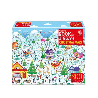 【预售】书与拼图:圣诞迷宫 【Usborne Book and Jigsaw】 Christmas Maze英文儿童趣味原版图书外版进口书籍 Sam Smith Usborne
