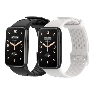 适用小米手环7pro表带透气Xiaomi band7/8pro硅胶运动款网洞智能手环通用nfc版男女生夏天高级透气替换带原装