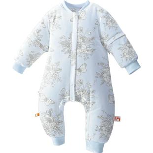 良良婴儿分腿春秋纯棉睡袋新生宝宝薄夹棉儿童低敏抗静电防踢被