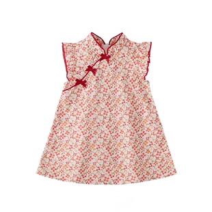 宝宝裙子新款夏中国风衣服周岁女宝礼服儿童新中式旗袍女童连衣裙