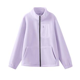 班尼路加绒厚外套女新款冬季冲锋衣内胆立领开衫卫衣保暖短上衣M