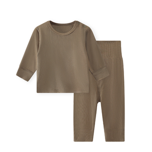 婴儿秋衣秋裤套装春秋款莫代尔高腰护肚睡衣冬款宝宝秋装打底衣服