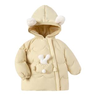 巴拉巴拉婴儿羽绒服女童短款外套宝宝连帽上衣保暖冬装新款童装厚