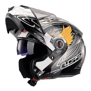 ls2摩托车双镜片揭面盔男女士摩旅赛机车四季防雾头盔冬季FF370