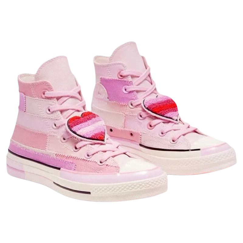 Converse米莉联名1970s拼接高帮帆布鞋个性休闲爱心扣男女款粉色