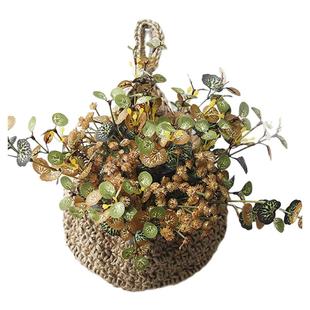 北欧ins手工棉绳编织墙挂装饰收纳袋壁挂蔬菜收纳水果篮壁饰