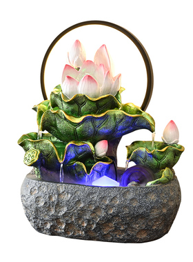 流水生财荷韵循环水景观摆件