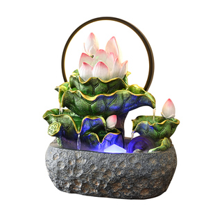 流水生财荷韵循环水景喷泉客厅玄关办公室高端招财风水轮开业乔迁