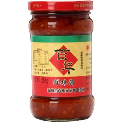 百年鲜辣酱农家自制全椒特产烧菜拌饭拌面红油辣酱