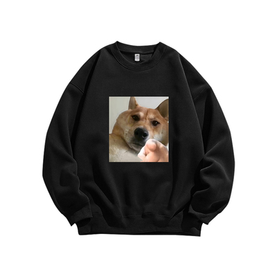 王翊恩en同款调皮狗狗指人休闲长袖圆领卫衣你好en巡演宽松T恤男