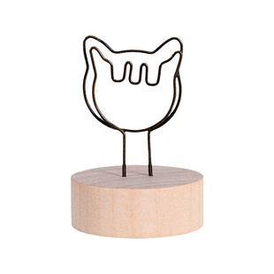 朝雨 实木桌面便签夹立式卡片夹子复古简约名片夹照片夹装饰摆件