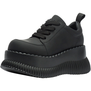 CDF女鞋轻奢时尚秋季真皮松糕鞋厚底增高丑萌鞋大头鞋休闲鞋单鞋