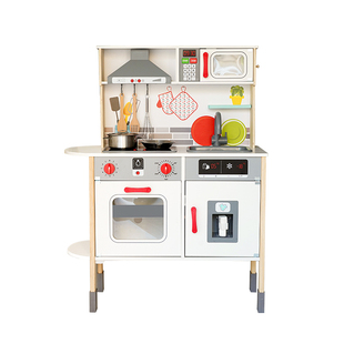 豪华儿童过家家厨房声光木制玩具3-6岁仿真冰箱微波炉组模拟做饭