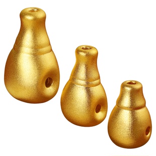 黄金古法硬金三通佛塔哑光顶珠足金长手串编绳配件隔珠文玩男女