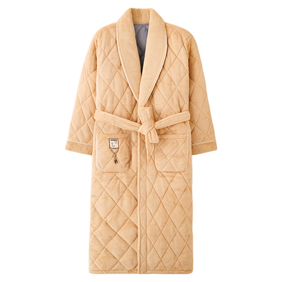 猫人男士珊瑚绒夹棉冬款睡衣