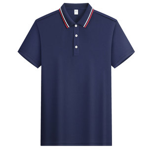 短袖夏季T恤POLO领工作服印字logo免费订做工衣文化衫定制快速干