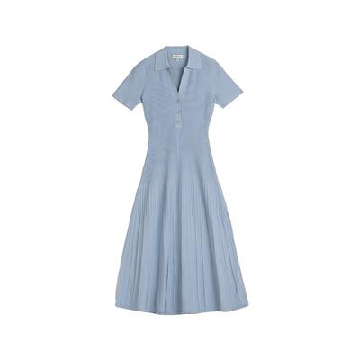 CLUB MONACO女装坑条V领温柔知性法式连衣裙