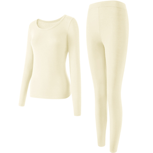 菇娘家含澳洲羊毛肌底衣女大码秋衣秋裤保暖内衣套装秋冬新款上衣