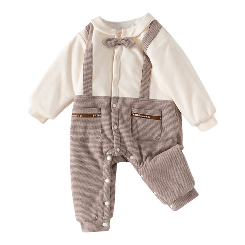 婴幼儿冬季衣服绅士满月连体衣