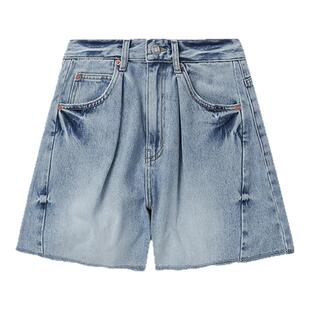 IT SJYP女装宽松牛仔短裤新款青春街头水洗磨白A字短裤PC2800XM