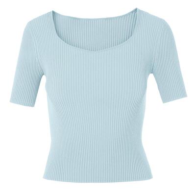 [朗姿奥莱]【朗姿Basic衣橱】欧洲EiLEEN ELITEE气质毛针织衫短袖