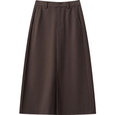 播商场同款气质简约半裙女24冬新款通勤宽松A字长裙BDR4BD3446