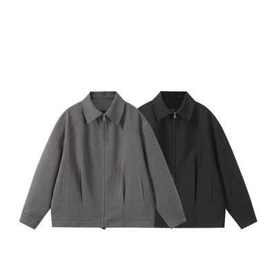 TENEMPTY简约黑灰短款夹克