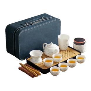 故宫文创功夫旅行茶具小套装陶瓷一壶六杯户外茶盘带便携包伴手礼