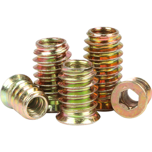 家具螺丝内外牙螺母内嵌桌椅橱柜子床板木工预埋连接件螺帽6M8M10