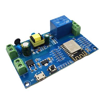 AC/DC供电ESP8266 WIFI远程单路继电器模块12F二次开发板手机遥控