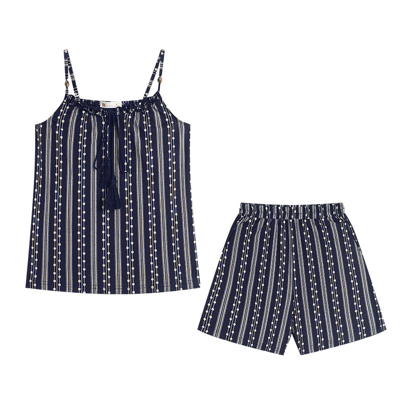 夏季柔软棉时尚度假风家居服套装