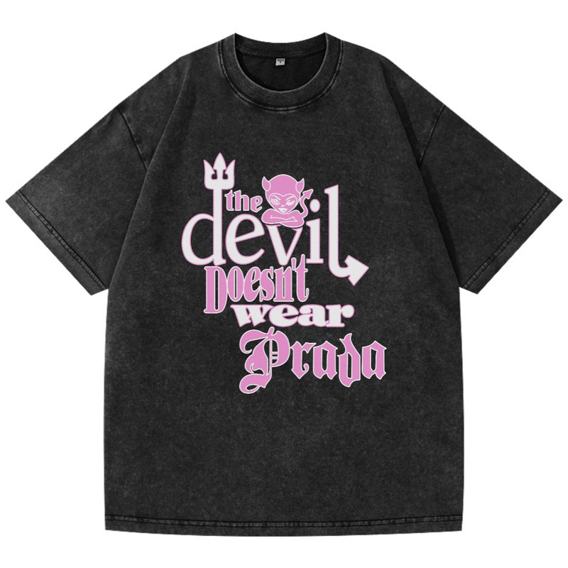 VETEMENTS 维特萌 Capper同款小恶魔字母标语男女水洗做旧短袖T恤
