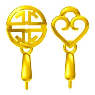 18K金扣头加厚万能夹扣瓜子扣玉石翡翠镶嵌K金吊坠扣项链坠子配件