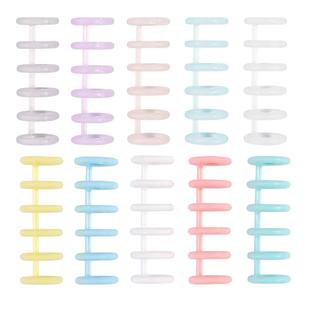 DIY装订B5活页圈环扣透明随意圈活页封面不硌手塑料活页环可拆卸a4活页夹纸本外壳A5线圈环装订文件卡片打孔