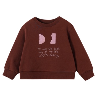 允儿妈女童冬季磨毛加厚简约卫衣宝宝秋冬纯棉上衣儿童保暖长袖潮