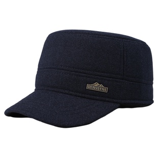 毛呢帽子男冬天护耳东北防寒抗冻加绒鸭舌帽加厚后封口电动车防风