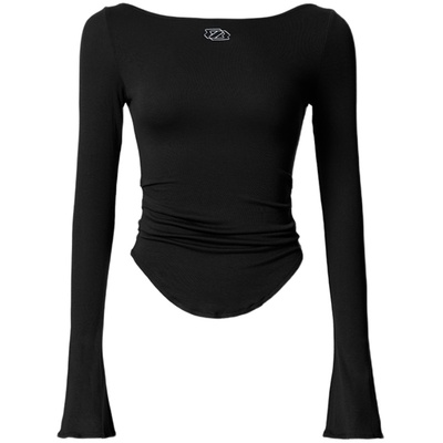 百搭显瘦抽褶一字领内搭T恤