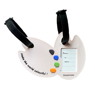 同瓣调色盘行李牌原创艺术挂饰礼物伴手礼软胶背包吊牌旅行防丢