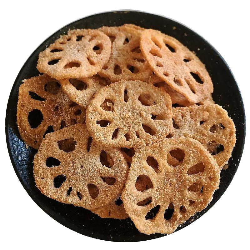 麻辣卤藕片炸脱水即食休