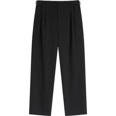 播设计感褶皱休闲裤夏季宽松西装直筒裤DDR2KD5684